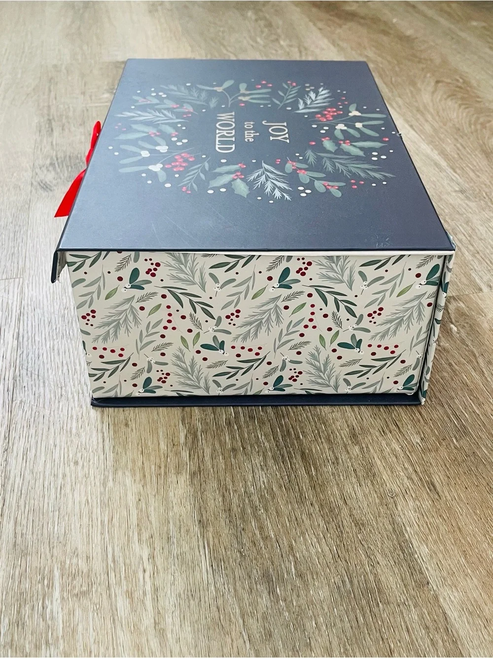 Joy to the World Holiday Gift Box - Navy and Red